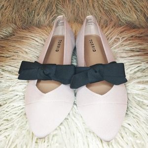 Torrid Blush & Black Bow Flats